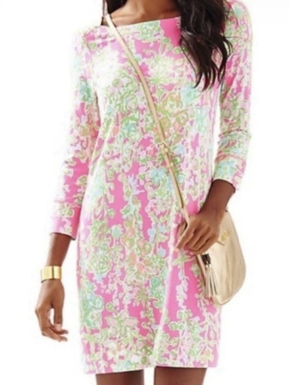 Lilly Pulitzer Sophie Dress Flamingo Pink Southern Charm. Boatneck. Coral XXS